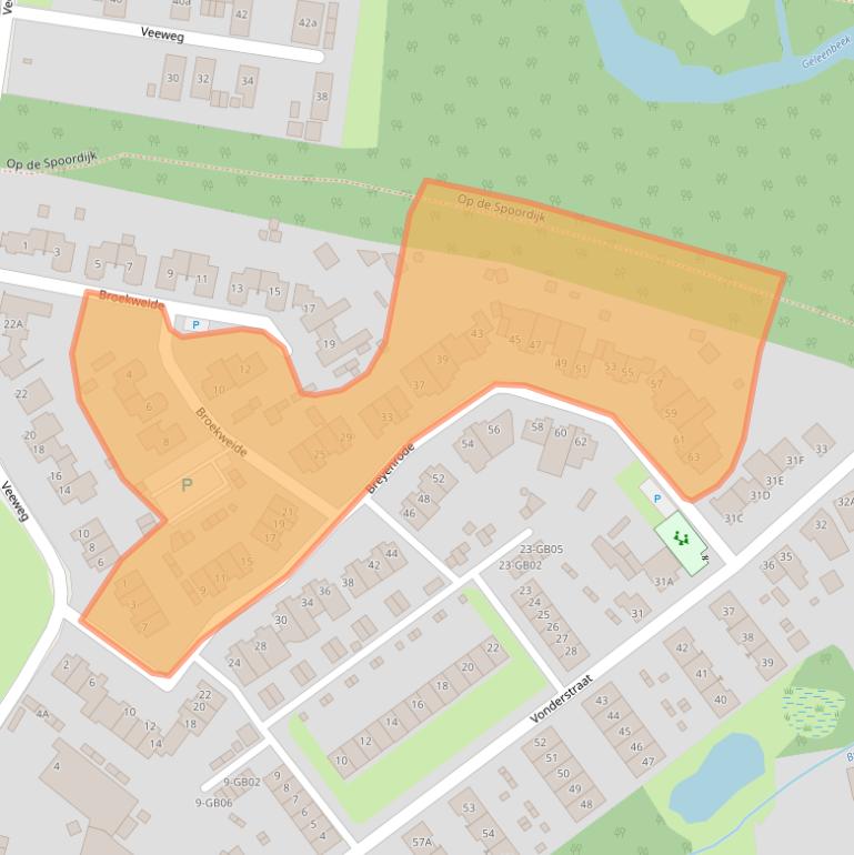 Kaart van postcodegebied 6365CT.