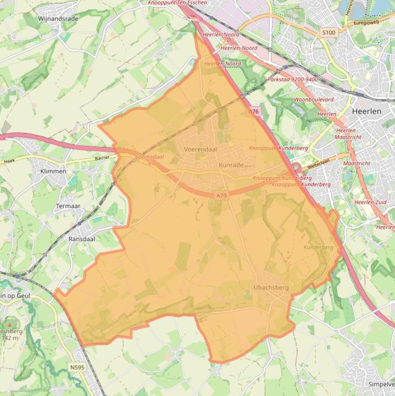 Kaart van postcodegebied 6367.