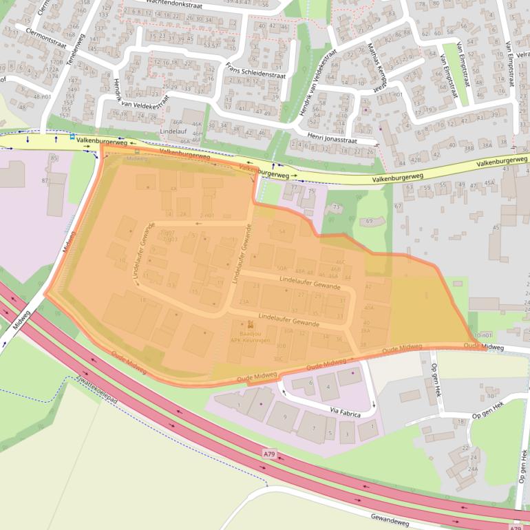 Kaart van postcodegebied 6367AZ.