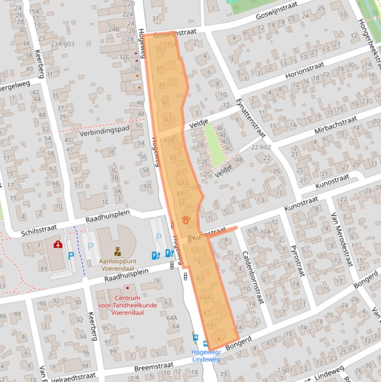 Kaart van postcodegebied 6367BB.