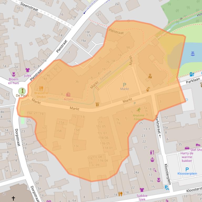 Kaart van postcodegebied 6369AH.