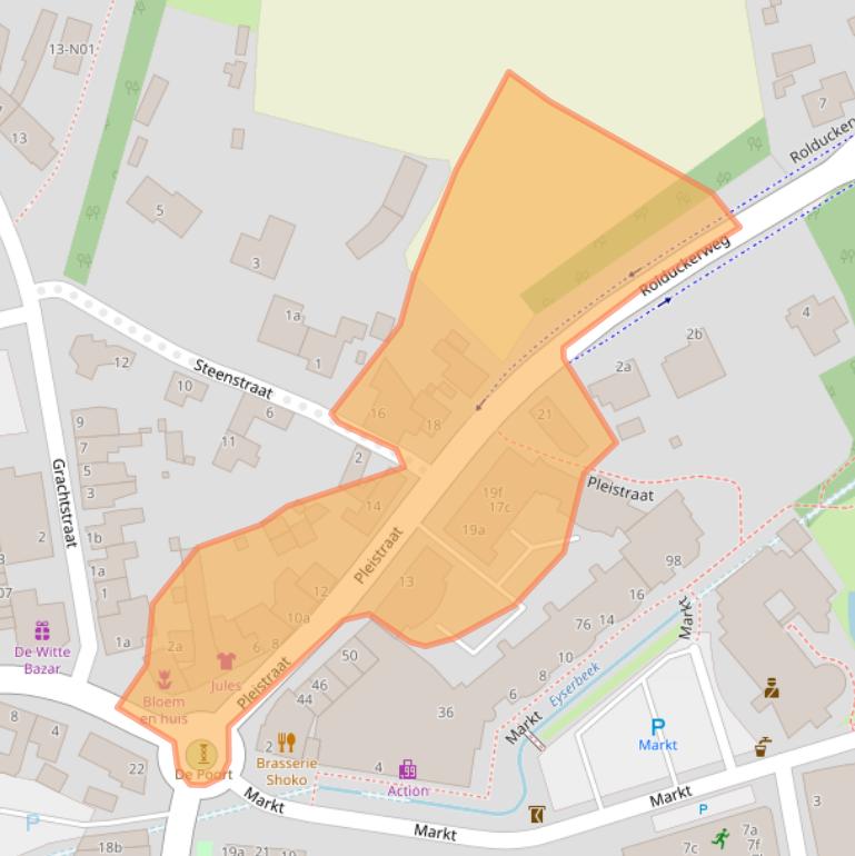 Kaart van postcodegebied 6369AJ.