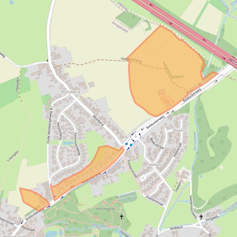 Kaart van postcodegebied 6369GS.