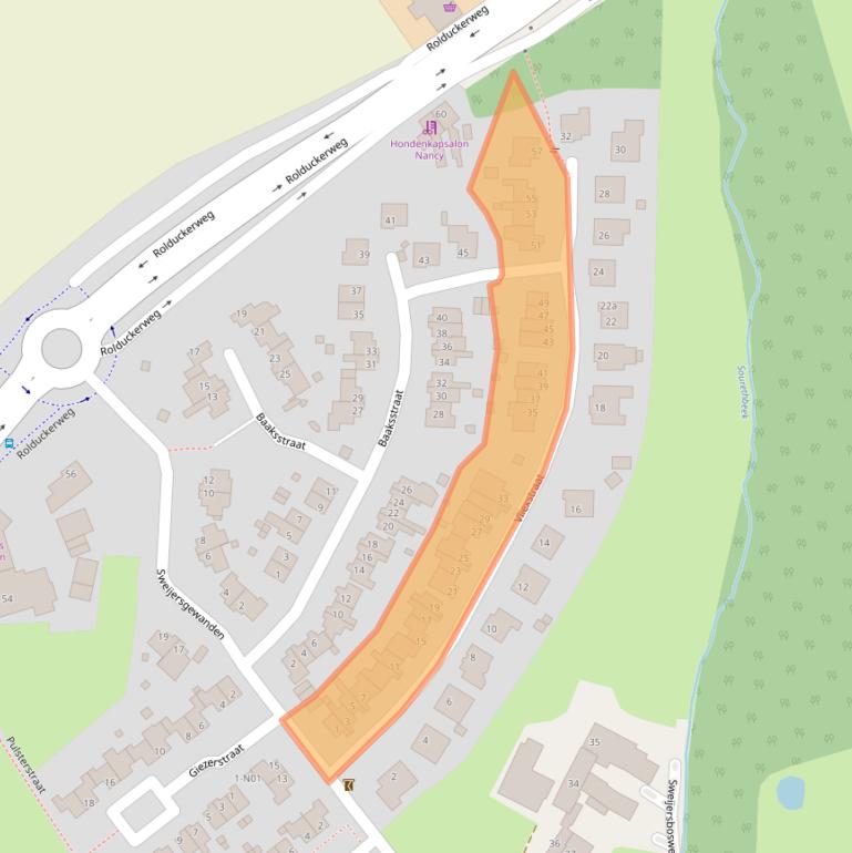 Kaart van postcodegebied 6369HJ.