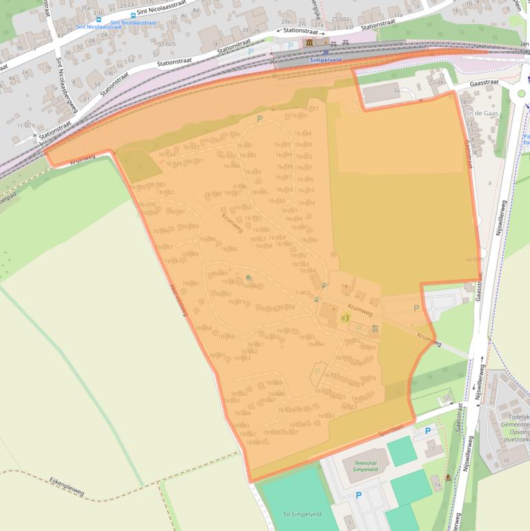 Kaart van postcodegebied 6369TZ.