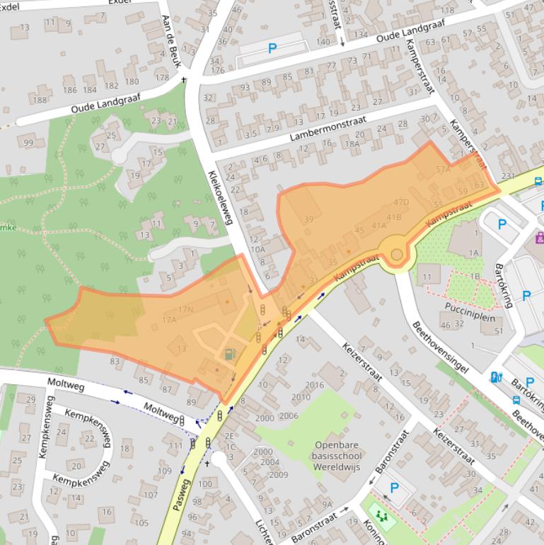 Kaart van postcodegebied 6371AA.