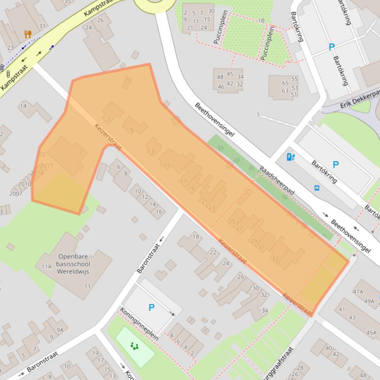 Kaart van postcodegebied 6371AE.