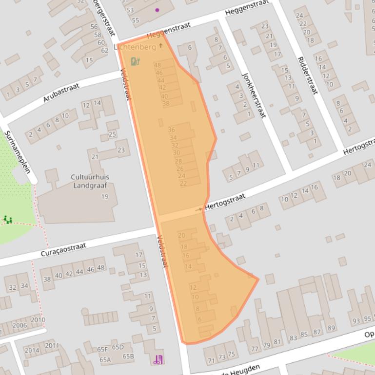 Kaart van postcodegebied 6371AX.