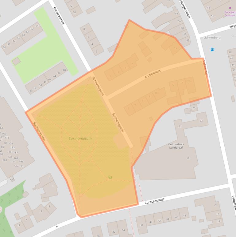 Kaart van postcodegebied 6371BE.