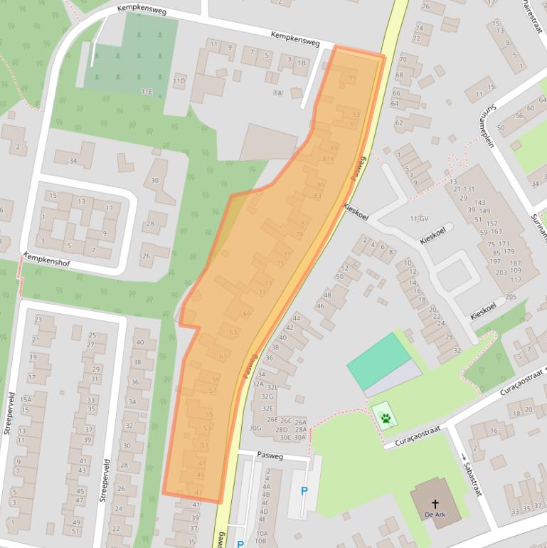 Kaart van postcodegebied 6371BK.