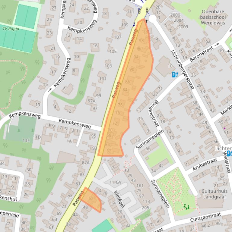 Kaart van postcodegebied 6371BP.