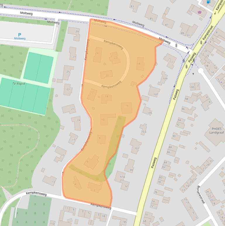 Kaart van postcodegebied 6371BS.