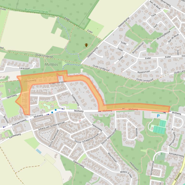 Kaart van postcodegebied 6371CA.