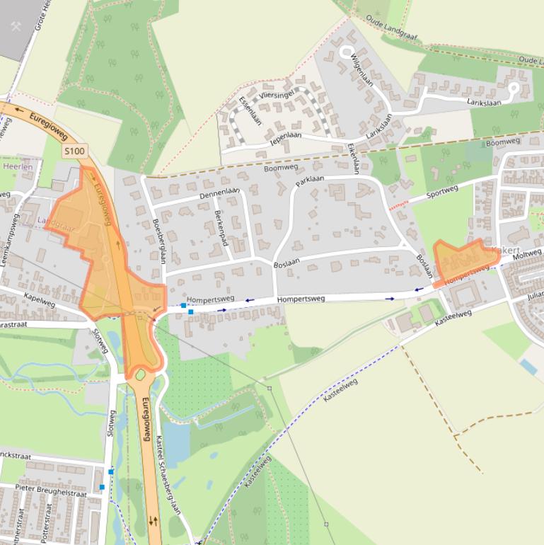 Kaart van postcodegebied 6371CX.