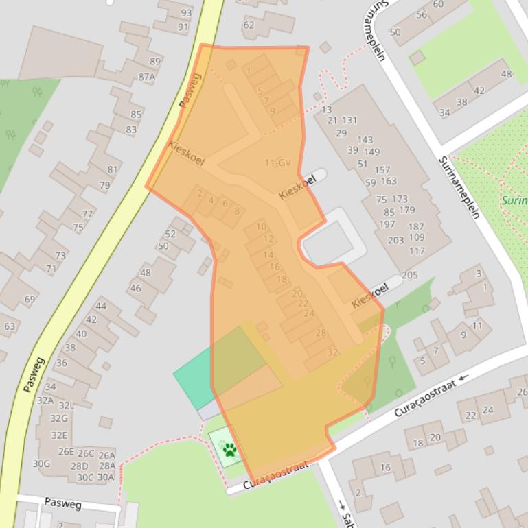 Kaart van postcodegebied 6371DA.