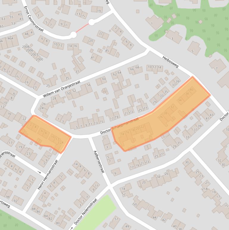 Kaart van postcodegebied 6371EJ.