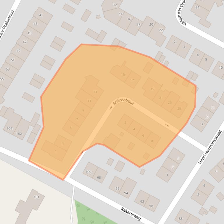 Kaart van postcodegebied 6371EM.