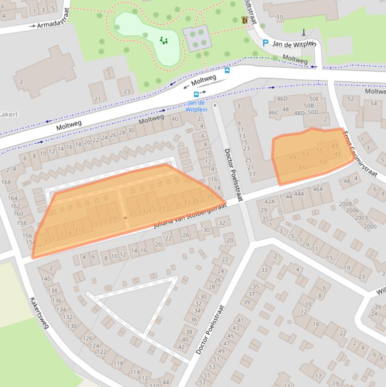 Kaart van postcodegebied 6371EX.