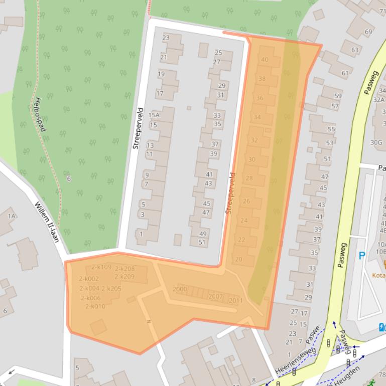 Kaart van postcodegebied 6371JJ.