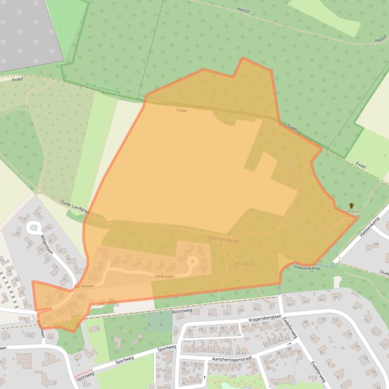 Kaart van postcodegebied 6371KE.