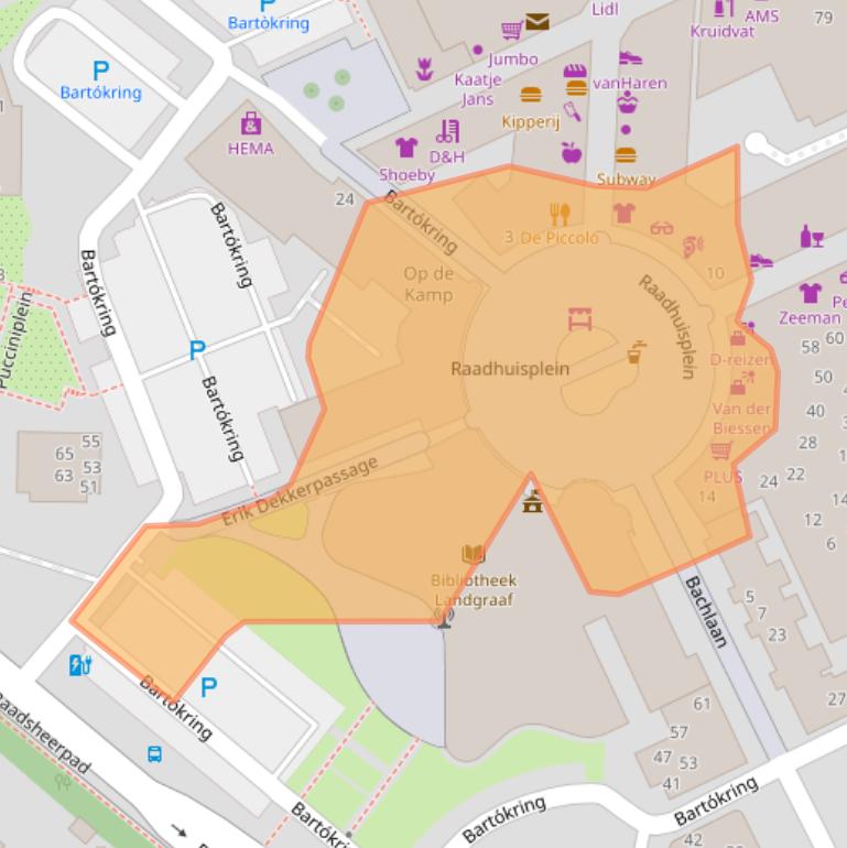 Kaart van postcodegebied 6371LA.