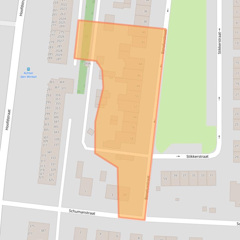 Kaart van postcodegebied 6372AZ.