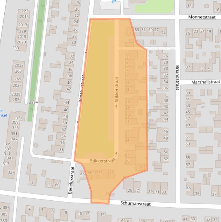 Kaart van postcodegebied 6372BA.