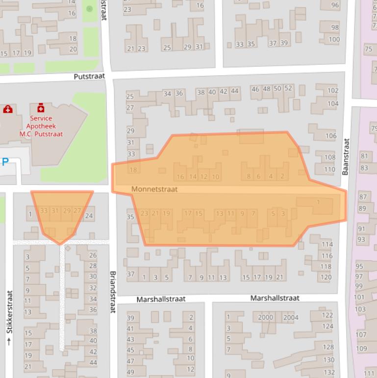 Kaart van postcodegebied 6372BL.