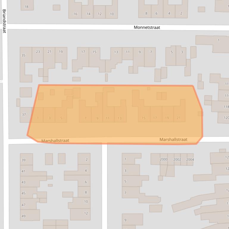 Kaart van postcodegebied 6372BM.