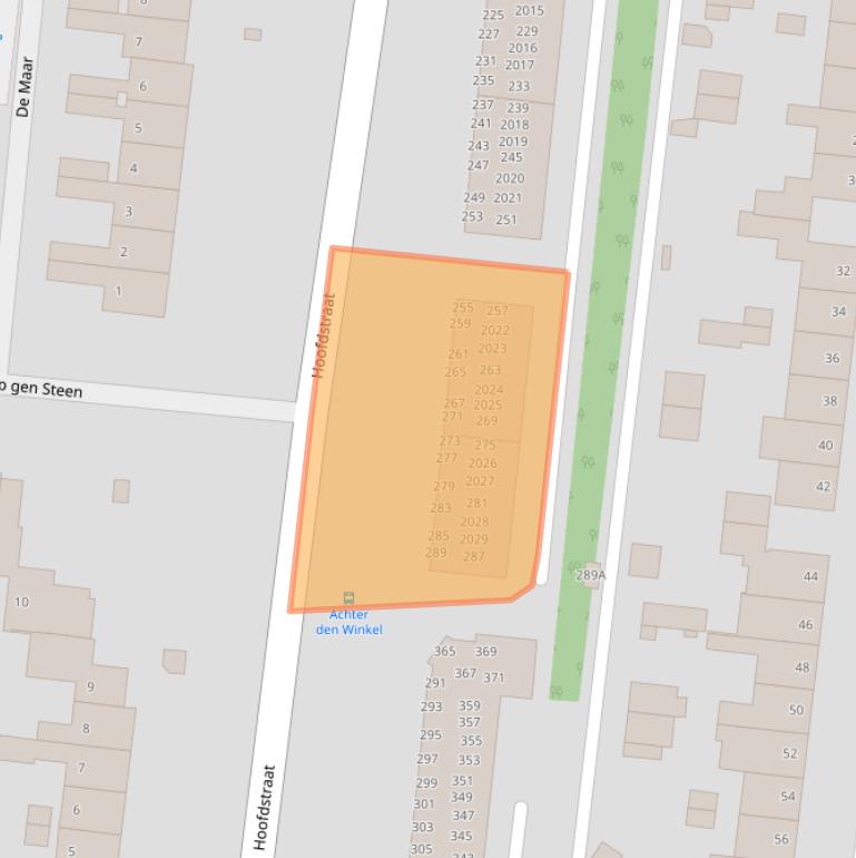 Kaart van postcodegebied 6372CW.