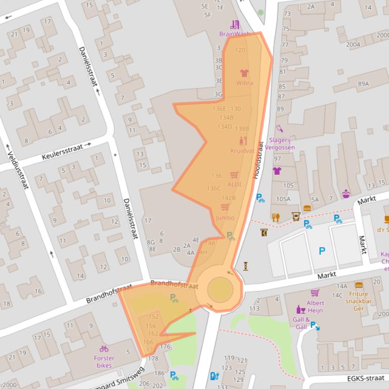 Kaart van postcodegebied 6372EN.