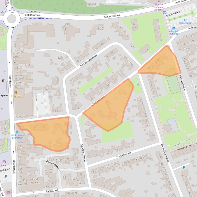 Kaart van postcodegebied 6372EW.