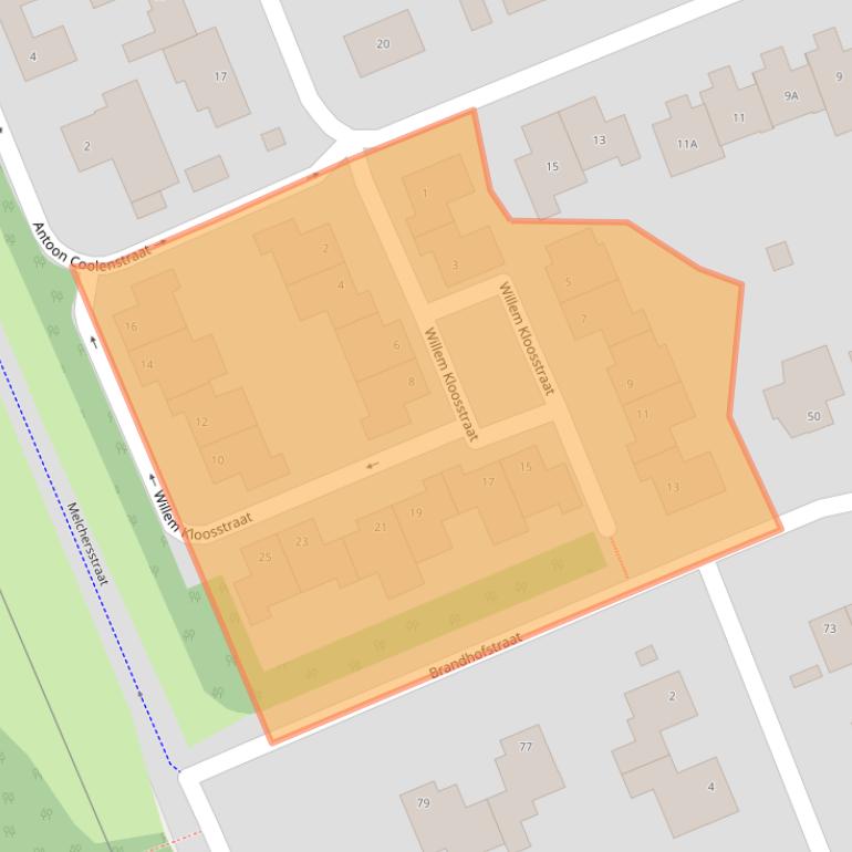 Kaart van postcodegebied 6372JZ.
