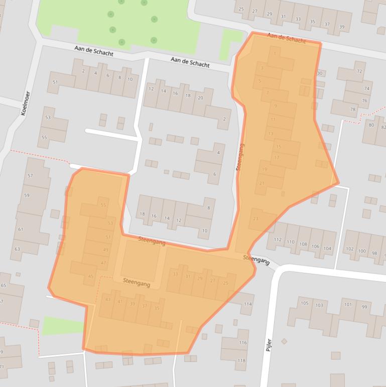 Kaart van postcodegebied 6372MS.