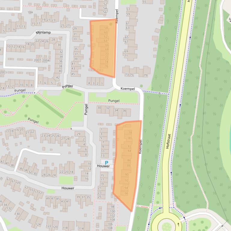 Kaart van postcodegebied 6372NB.