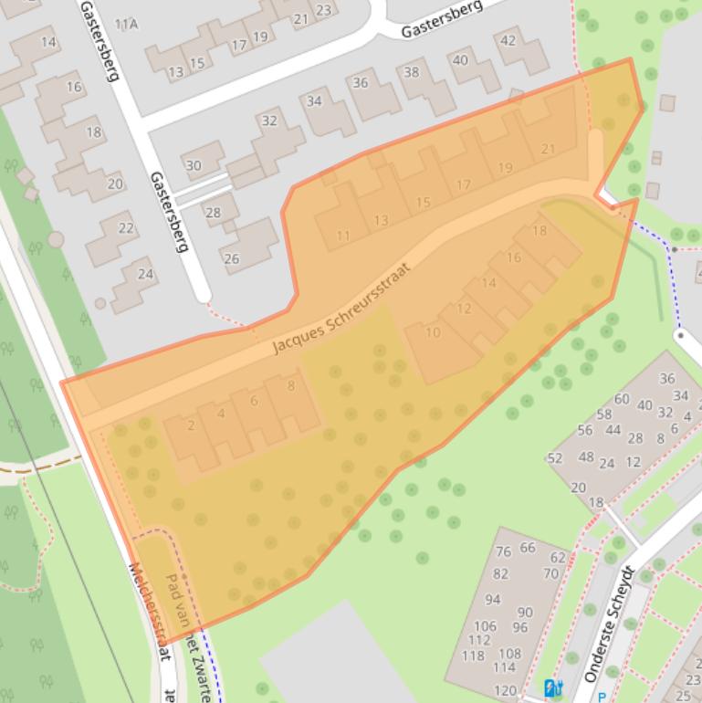 Kaart van postcodegebied 6372RE.