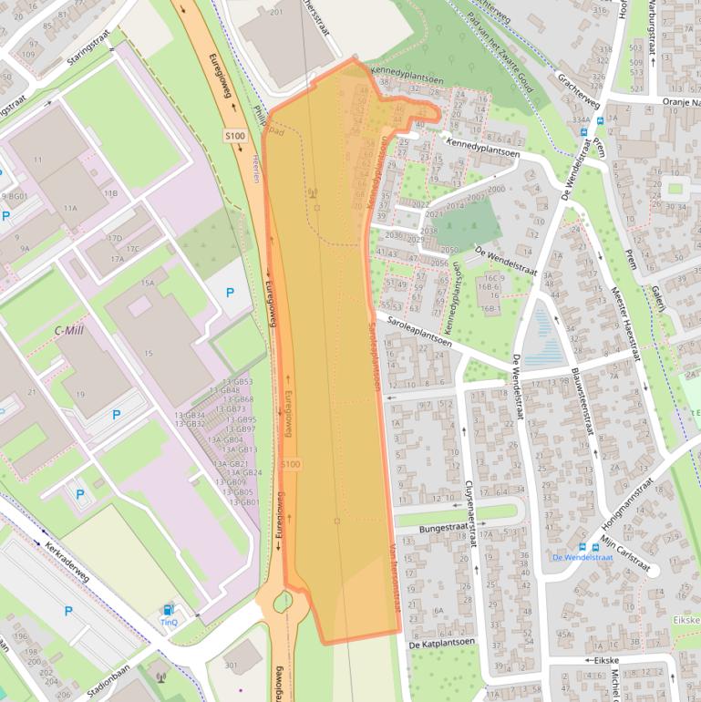 Kaart van postcodegebied 6372TL.