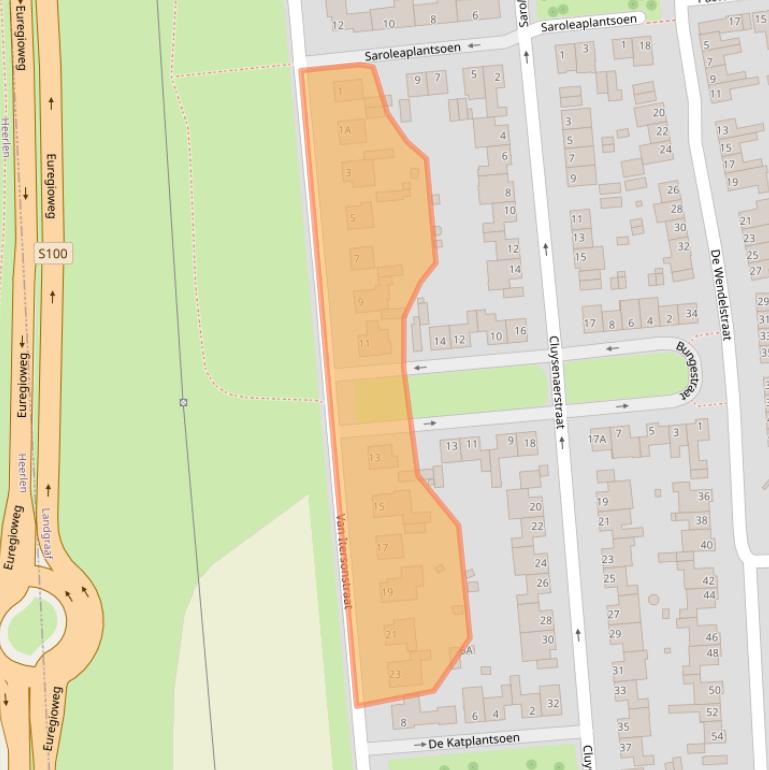 Kaart van postcodegebied 6372TT.