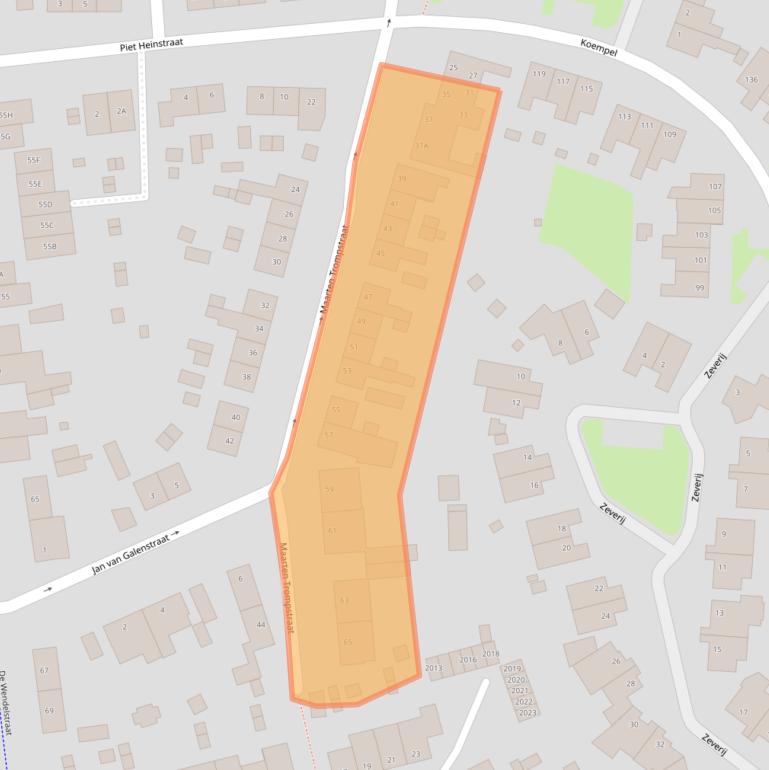 Kaart van postcodegebied 6372VP.