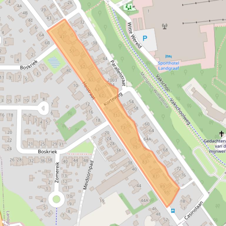 Kaart van postcodegebied 6372XV.