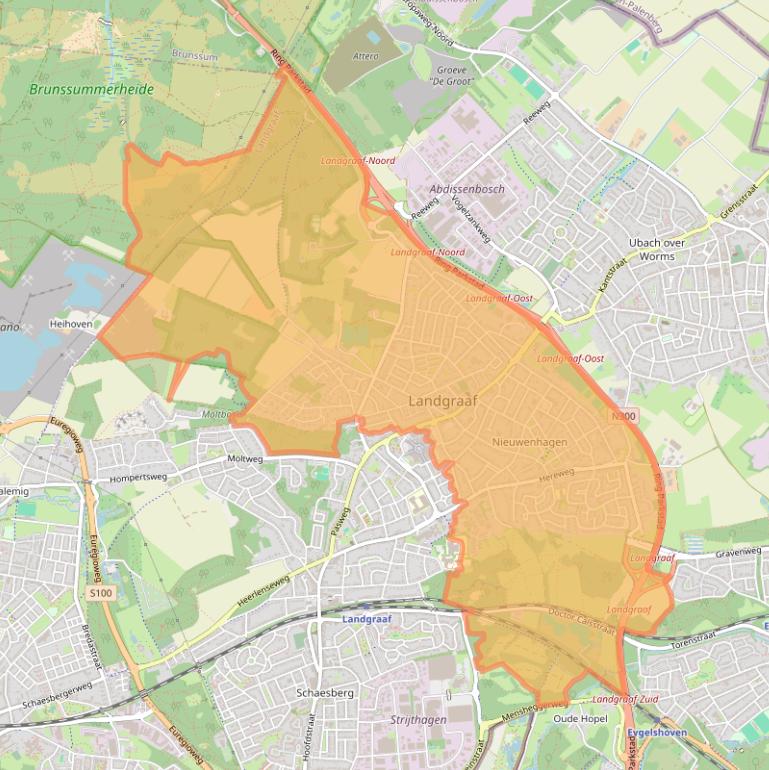 Kaartafbeelding, ingezoomd op postcodegebied 6373.