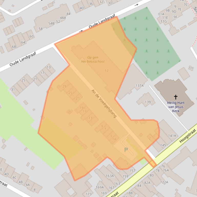 Kaart van postcodegebied 6373BJ.