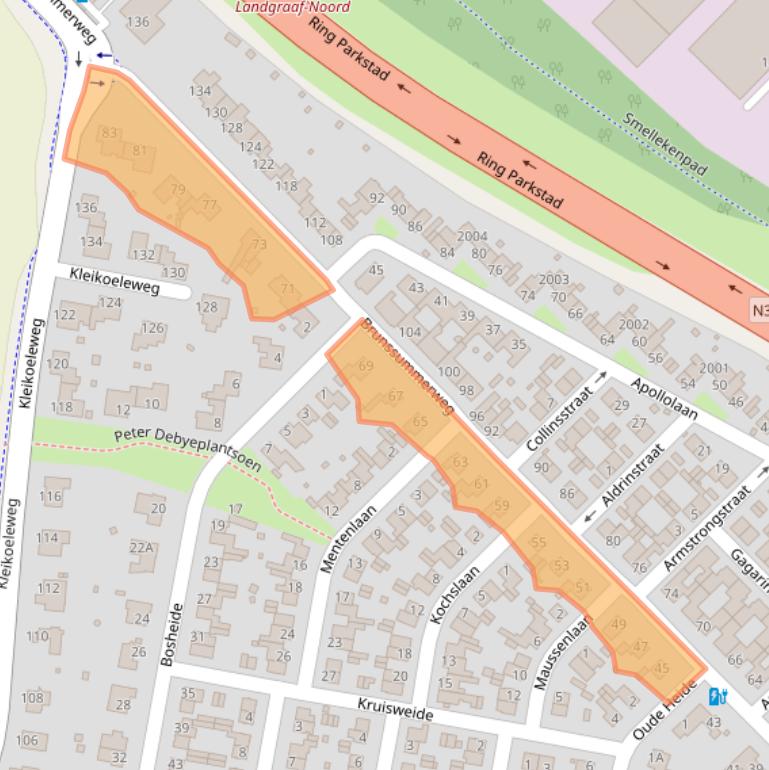 Kaart van postcodegebied 6373ET.