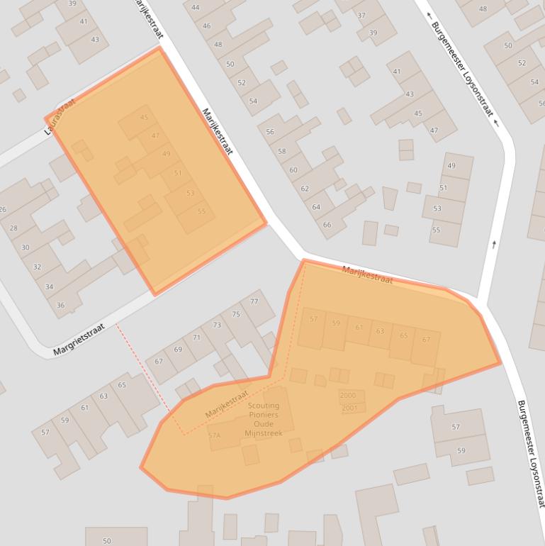 Kaart van postcodegebied 6373NS.