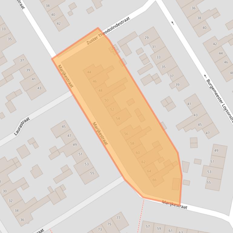 Kaart van postcodegebied 6373NV.