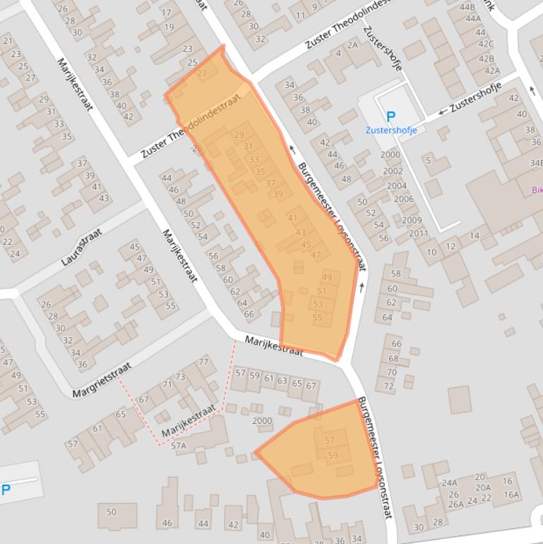 Kaart van postcodegebied 6373PB.