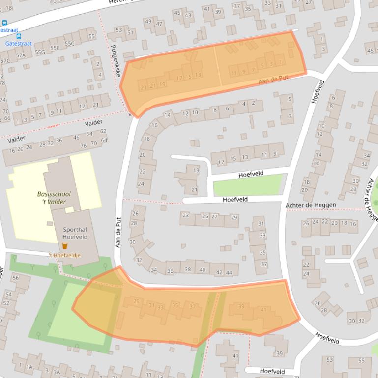 Kaart van postcodegebied 6373VZ.