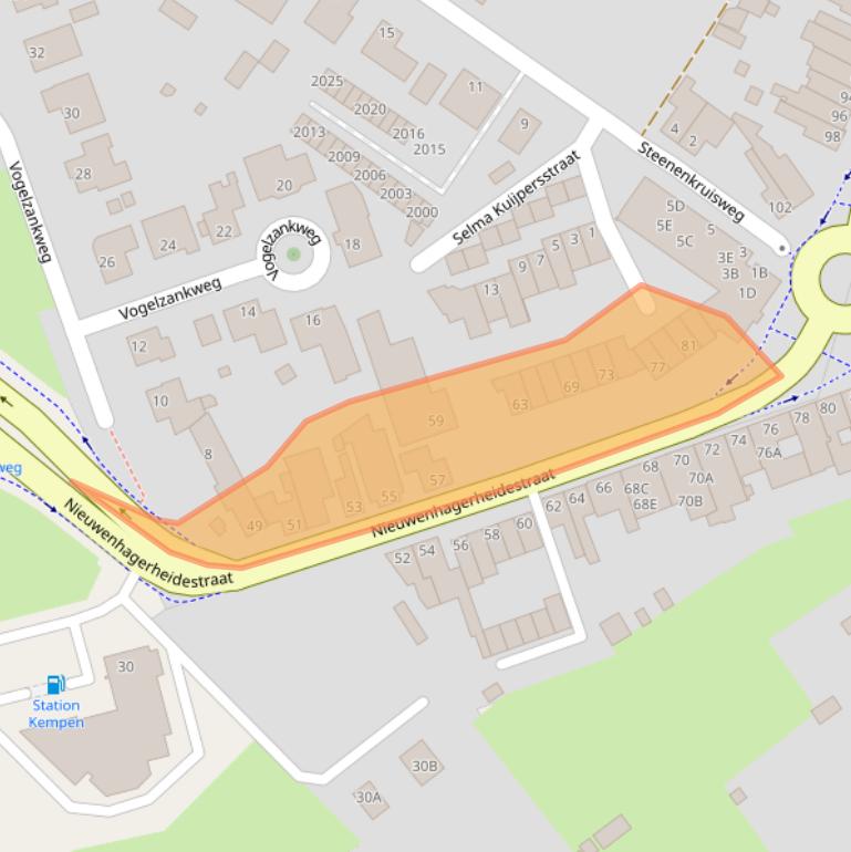 Kaart van postcodegebied 6374EB.