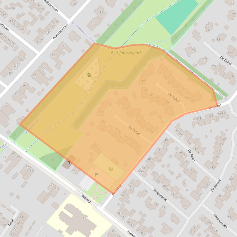 Kaart van postcodegebied 6374NE.