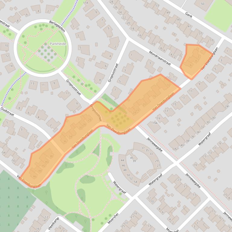 Kaart van postcodegebied 6374PK.